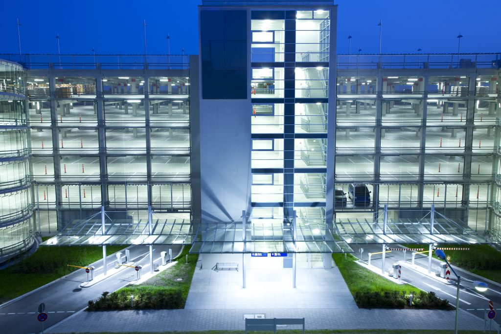 parking garage exterior at duskClick here to view more related images: